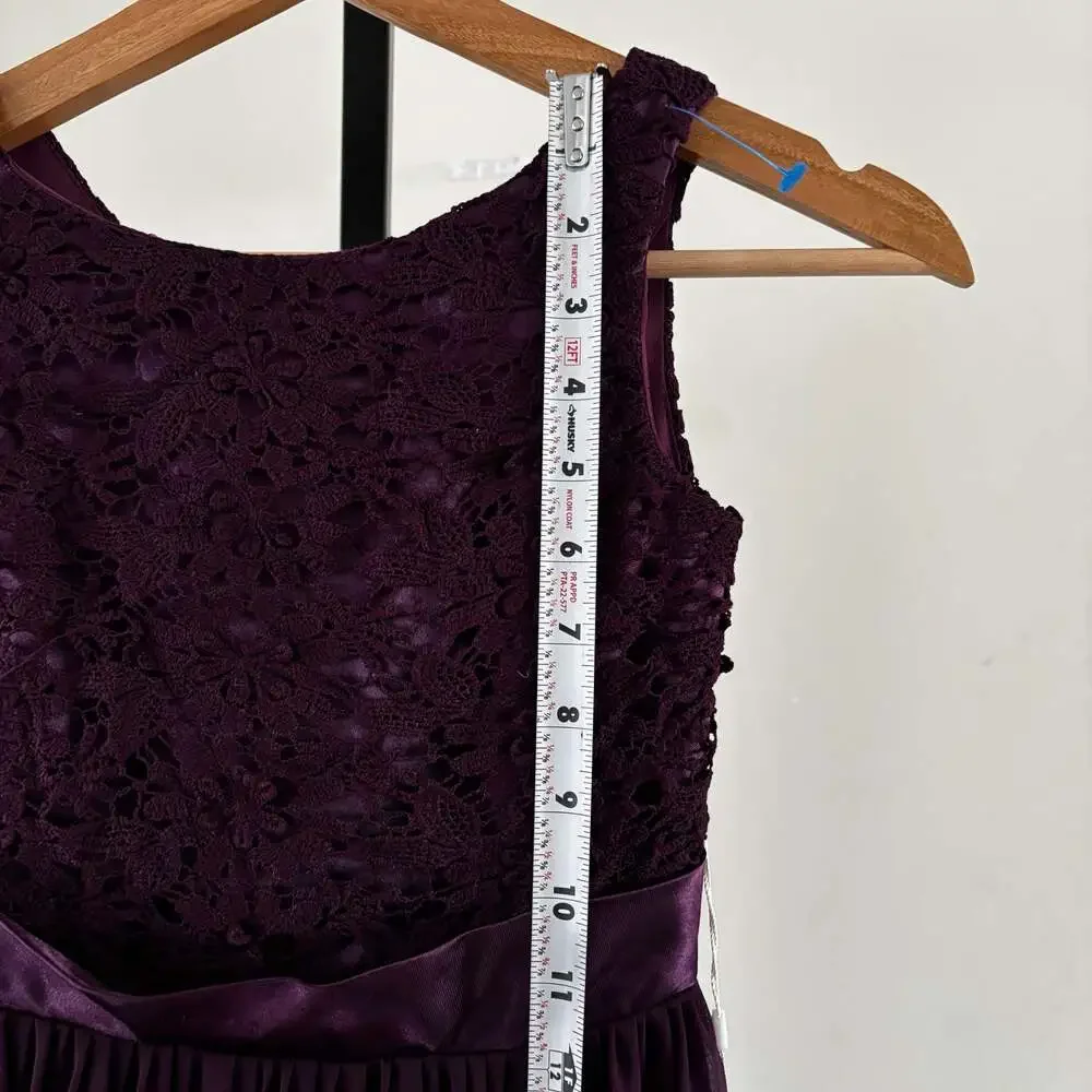 LanTing Bride NWT Grape Purple Lace Bodice Sleeveless Chiffon Maxi Formal Gown